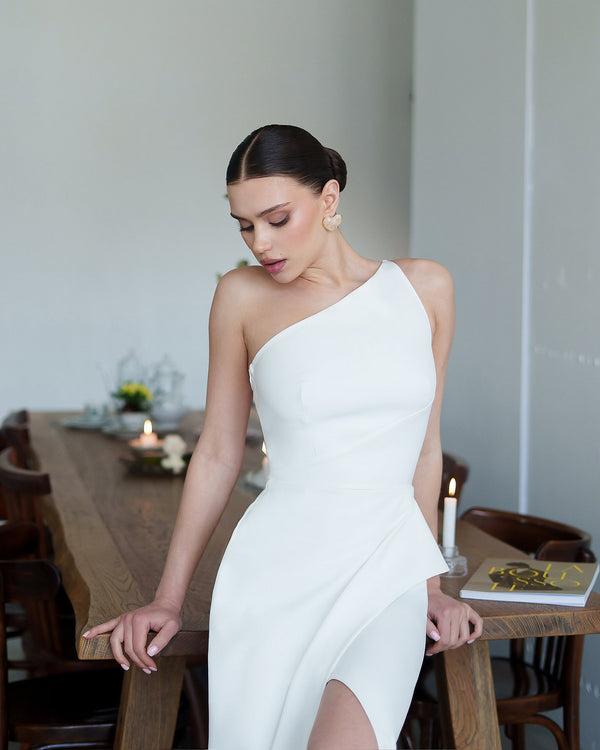 Aurora Bridal One Shoulder Dress