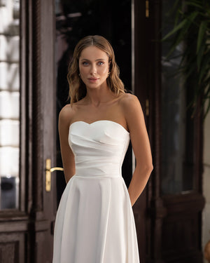 Serena Bridal Strapless Midi Dress