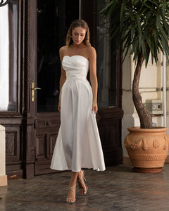Serena Bridal Strapless Midi Dress